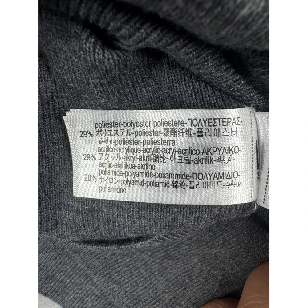 Zara Mens L Dark Gray Short Sleeve Wool Blend Knit Sweater Crew Neck Minimalist